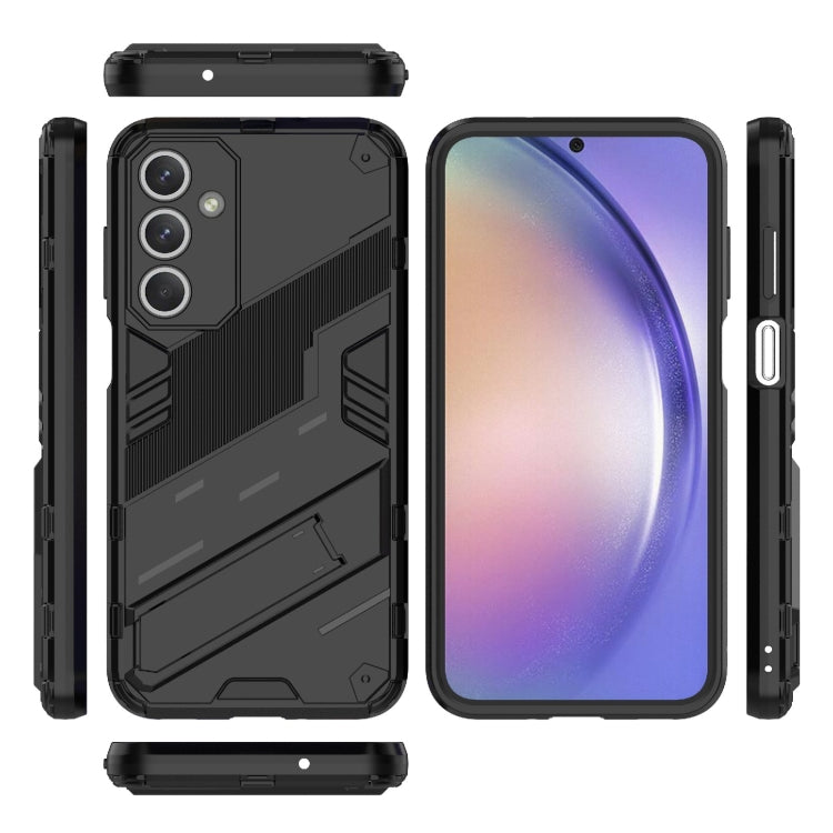 For Samsung Galaxy M35 5G Punk Armor 2 in 1 PC + TPU Shockproof Phone Case with Invisible Holder