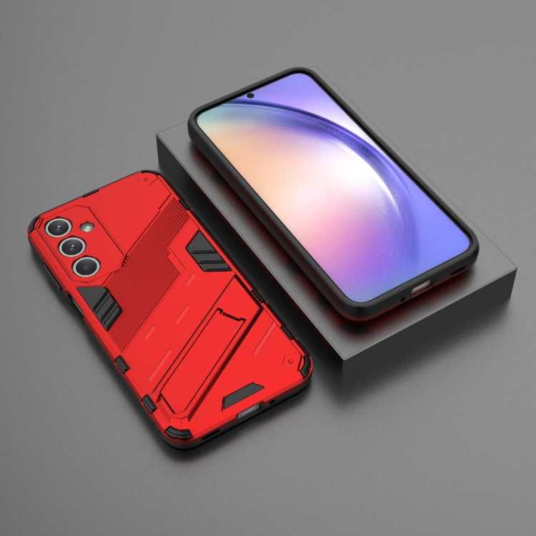 For Samsung Galaxy M35 5G Punk Armor 2 in 1 PC + TPU Shockproof Phone Case with Invisible Holder