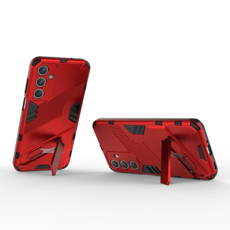 For Samsung Galaxy M35 5G Punk Armor 2 in 1 PC + TPU Shockproof Phone Case with Invisible Holder