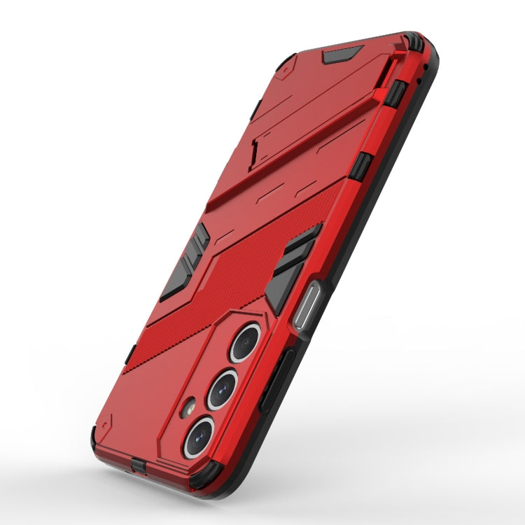 For Samsung Galaxy M35 5G Punk Armor 2 in 1 PC + TPU Shockproof Phone Case with Invisible Holder