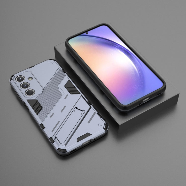 For Samsung Galaxy M35 5G Punk Armor 2 in 1 PC + TPU Shockproof Phone Case with Invisible Holder
