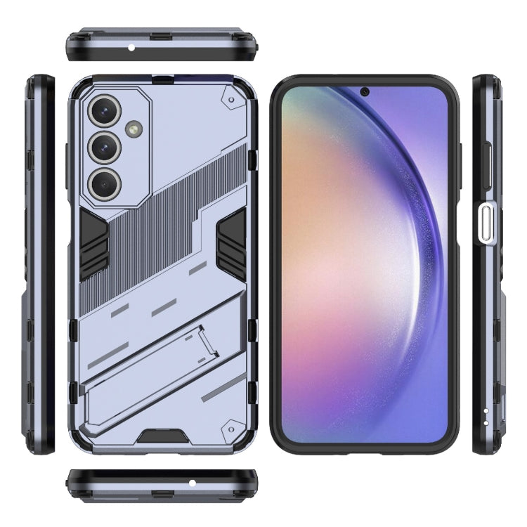 For Samsung Galaxy M35 5G Punk Armor 2 in 1 PC + TPU Shockproof Phone Case with Invisible Holder
