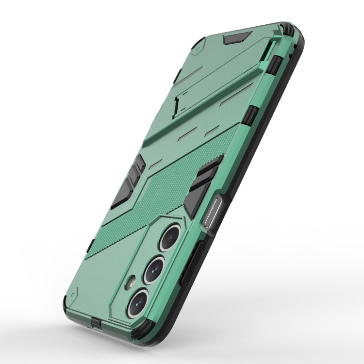 For Samsung Galaxy M35 5G Punk Armor 2 in 1 PC + TPU Shockproof Phone Case with Invisible Holder