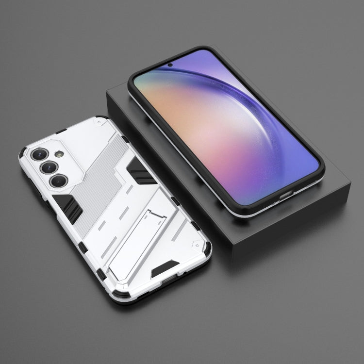 For Samsung Galaxy M35 5G Punk Armor 2 in 1 PC + TPU Shockproof Phone Case with Invisible Holder