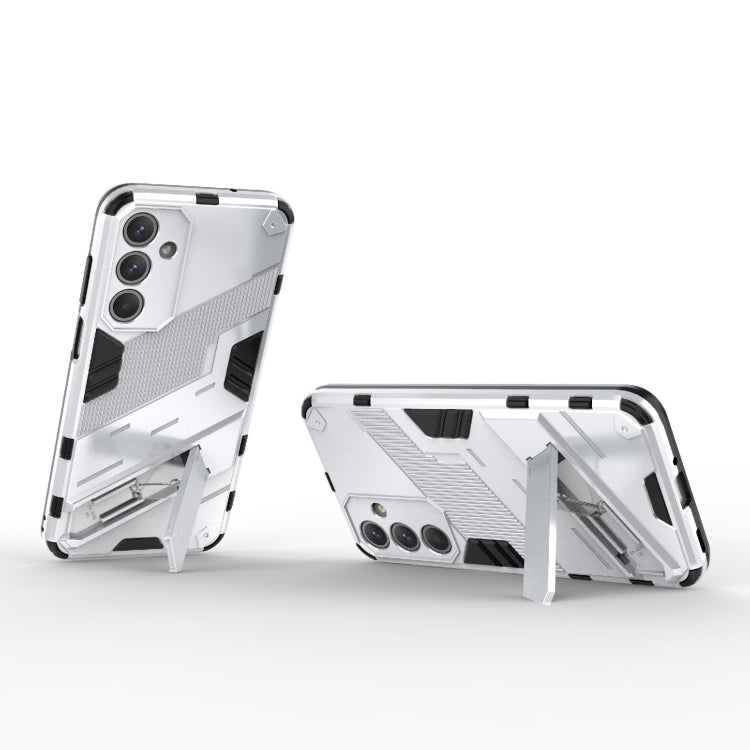 For Samsung Galaxy M35 5G Punk Armor 2 in 1 PC + TPU Shockproof Phone Case with Invisible Holder