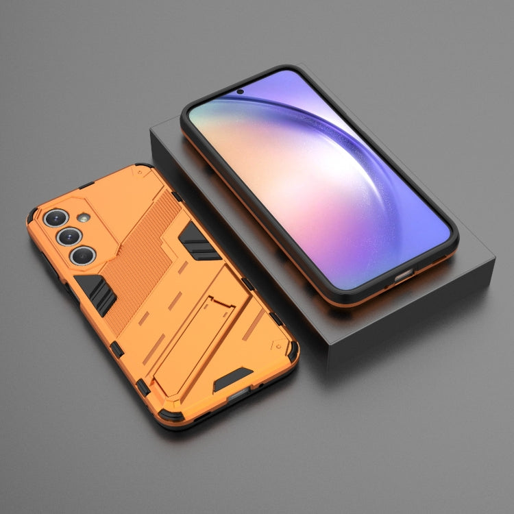For Samsung Galaxy M35 5G Punk Armor 2 in 1 PC + TPU Shockproof Phone Case with Invisible Holder