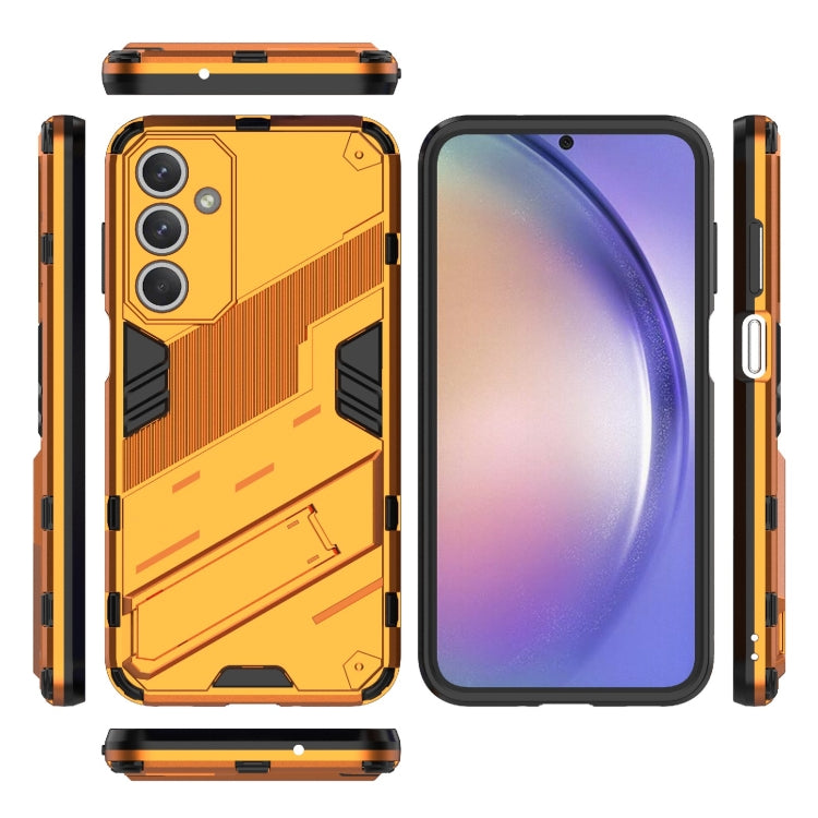 For Samsung Galaxy M35 5G Punk Armor 2 in 1 PC + TPU Shockproof Phone Case with Invisible Holder