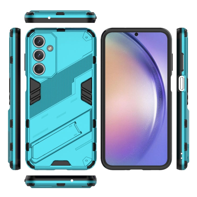 For Samsung Galaxy M35 5G Punk Armor 2 in 1 PC + TPU Shockproof Phone Case with Invisible Holder