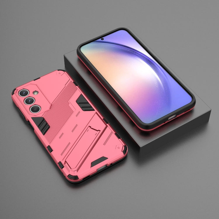 For Samsung Galaxy M35 5G Punk Armor 2 in 1 PC + TPU Shockproof Phone Case with Invisible Holder