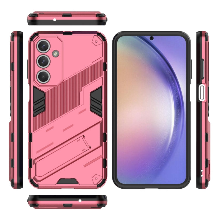 For Samsung Galaxy M35 5G Punk Armor 2 in 1 PC + TPU Shockproof Phone Case with Invisible Holder