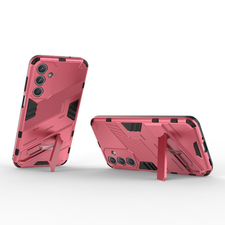 For Samsung Galaxy M35 5G Punk Armor 2 in 1 PC + TPU Shockproof Phone Case with Invisible Holder