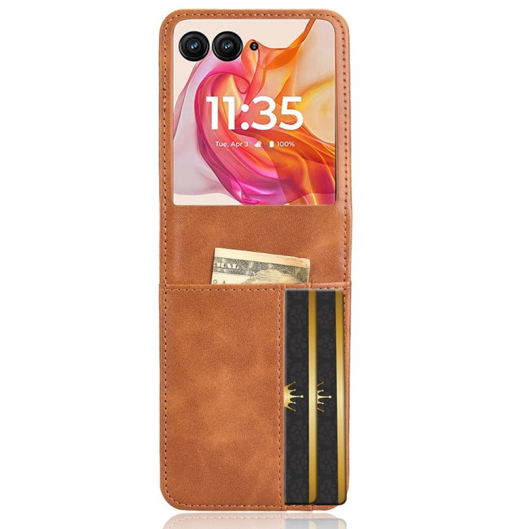 For Motorola Razr 50 Ultra Skin Feel Card Slot Leather Phone Case