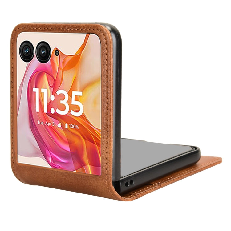 For Motorola Razr 50 Ultra Skin Feel Card Slot Leather Phone Case