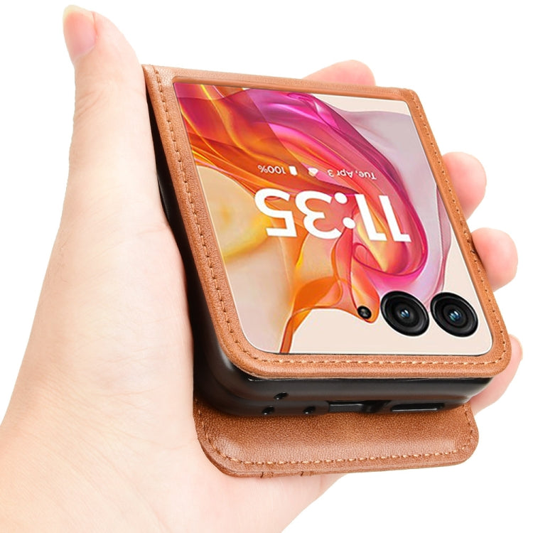 For Motorola Razr 50 Ultra Skin Feel Card Slot Leather Phone Case
