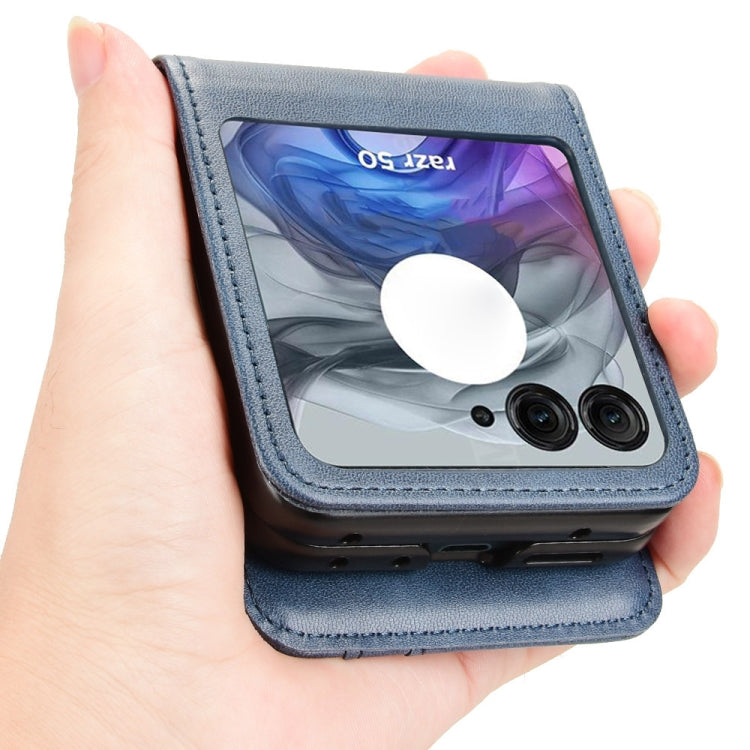 For Motorola Razr 50 Skin Feel Card Slot Leather Phone Case