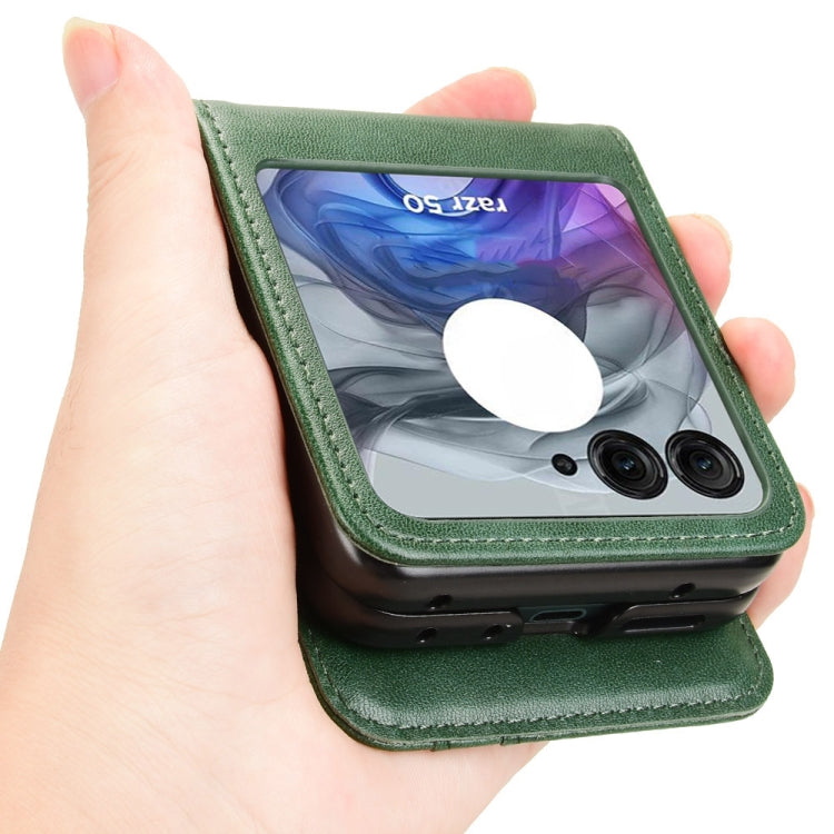 For Motorola Razr 50 Skin Feel Card Slot Leather Phone Case