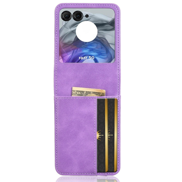 For Motorola Razr 50 Skin Feel Card Slot Leather Phone Case