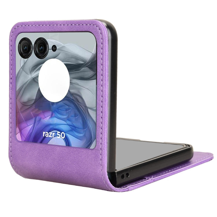 For Motorola Razr 50 Skin Feel Card Slot Leather Phone Case