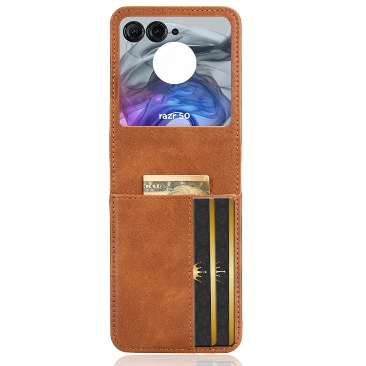 For Motorola Razr 50 Skin Feel Card Slot Leather Phone Case