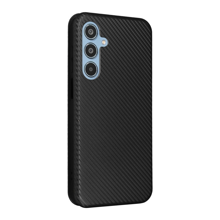 For Samsung Galaxy M35 Carbon Fiber Texture Flip Leather Phone Case