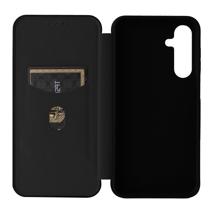 For Samsung Galaxy M35 Carbon Fiber Texture Flip Leather Phone Case