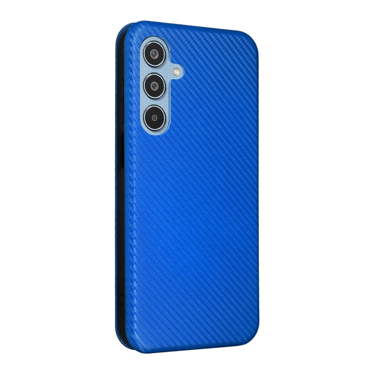For Samsung Galaxy M35 Carbon Fiber Texture Flip Leather Phone Case