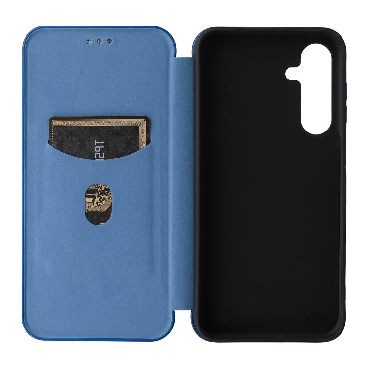 For Samsung Galaxy M35 Carbon Fiber Texture Flip Leather Phone Case