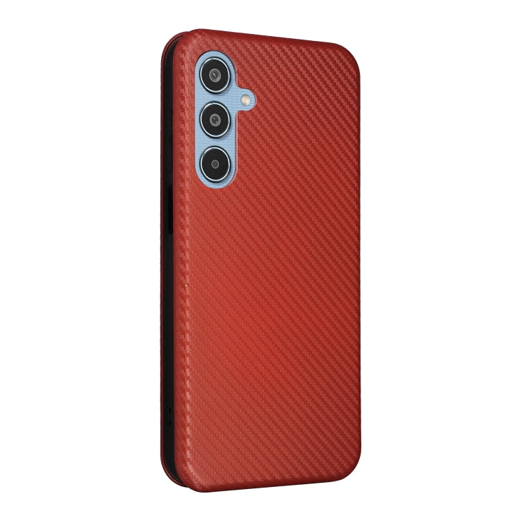 For Samsung Galaxy M35 Carbon Fiber Texture Flip Leather Phone Case