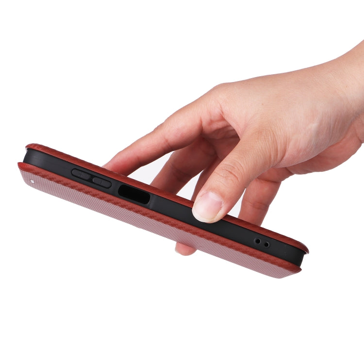 For Samsung Galaxy M35 Carbon Fiber Texture Flip Leather Phone Case