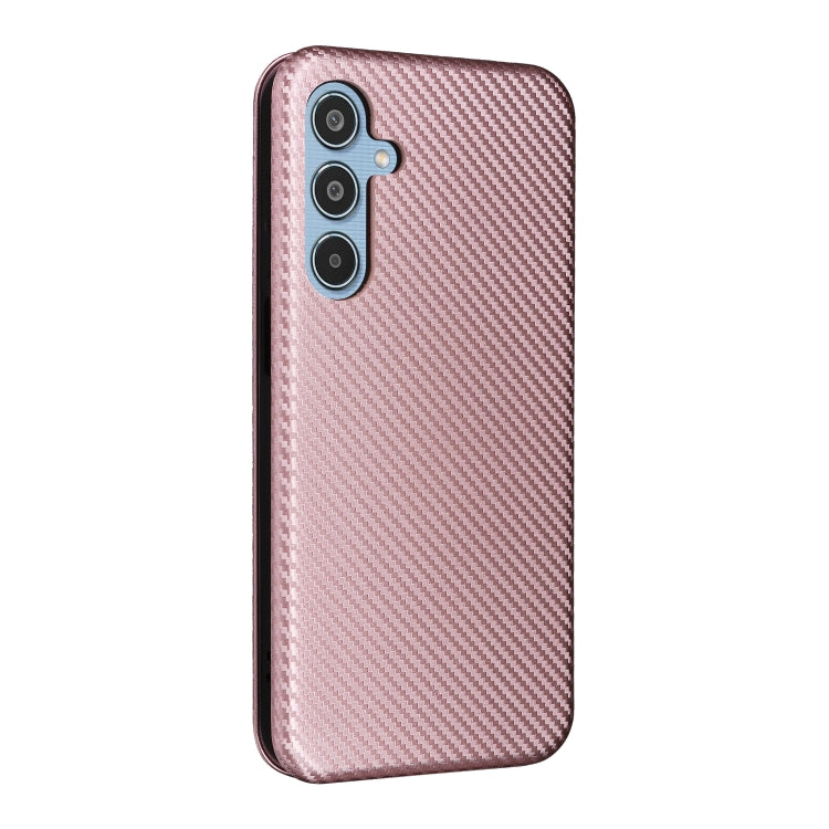 For Samsung Galaxy M35 Carbon Fiber Texture Flip Leather Phone Case