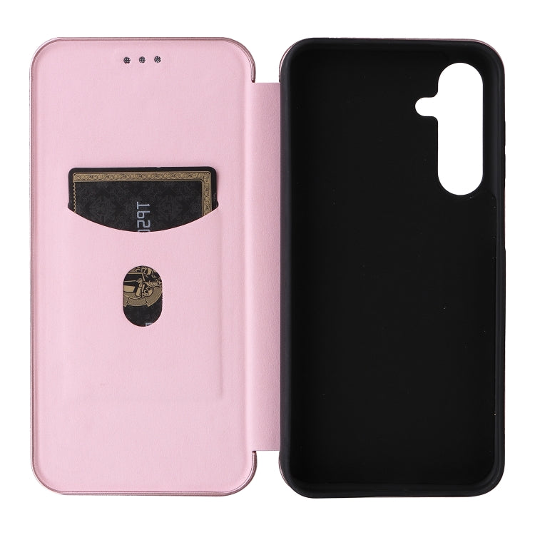 For Samsung Galaxy M35 Carbon Fiber Texture Flip Leather Phone Case