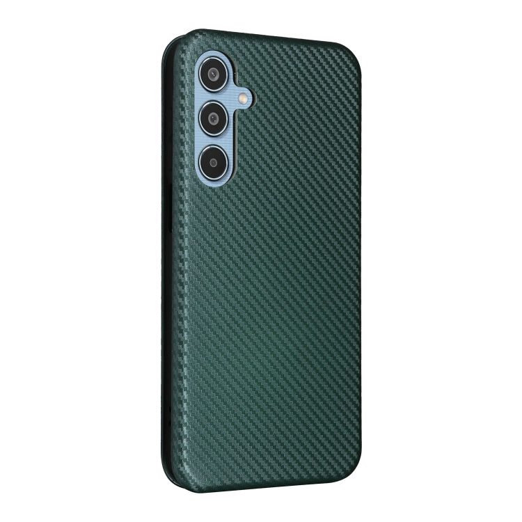For Samsung Galaxy M35 Carbon Fiber Texture Flip Leather Phone Case