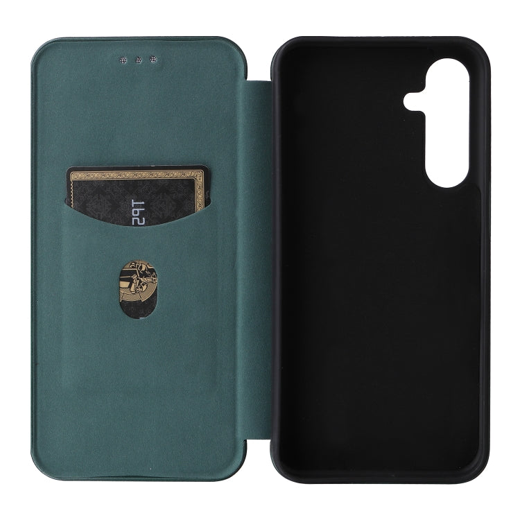 For Samsung Galaxy M35 Carbon Fiber Texture Flip Leather Phone Case