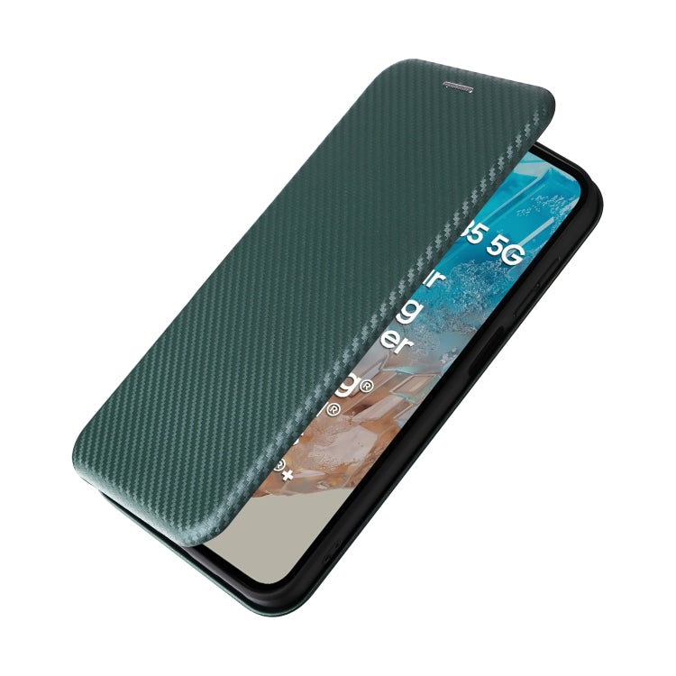 For Samsung Galaxy M35 Carbon Fiber Texture Flip Leather Phone Case
