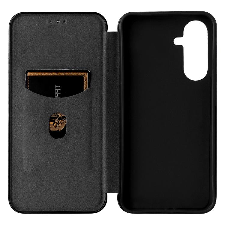 For Samsung Galaxy M56 5G Carbon Fiber Texture Flip Leather Phone Case