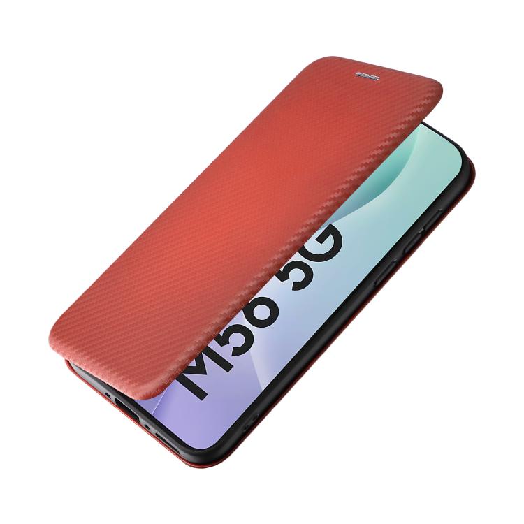 For Samsung Galaxy M56 5G Carbon Fiber Texture Flip Leather Phone Case