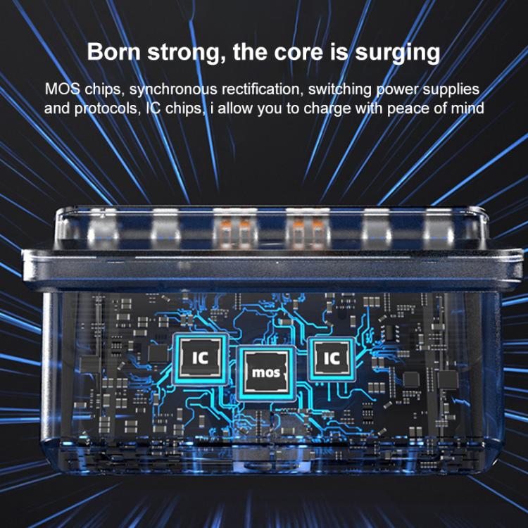 160W 4 x Type-C + 2 x USB Multi Ports Charger Support QI Wireless Charging