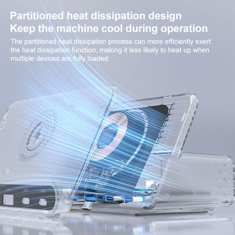 160W 4 x Type-C + 2 x USB Multi Ports Charger Support QI Wireless Charging
