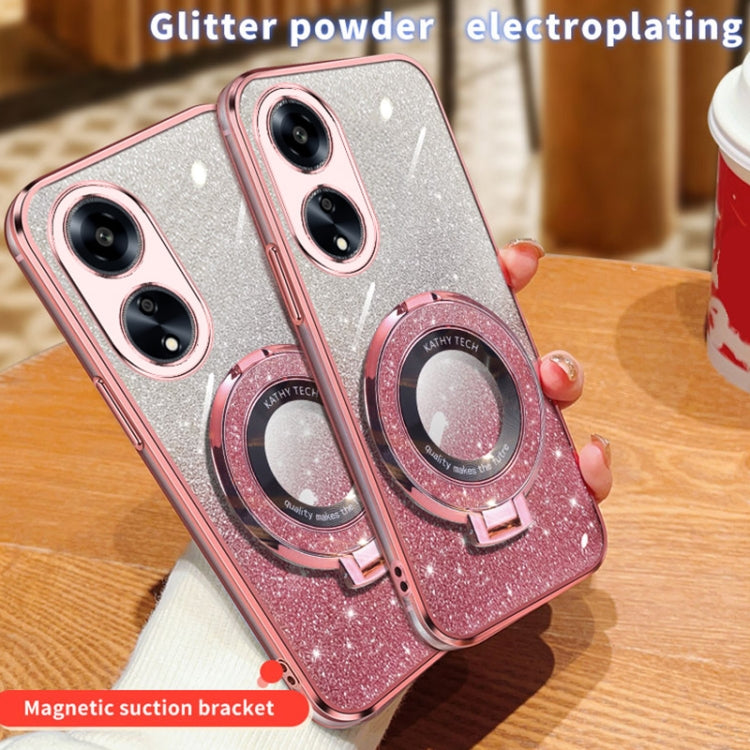 For OPPO A1 5G / A98 4G Plated Gradient Glitter Round Holder TPU Phone Case