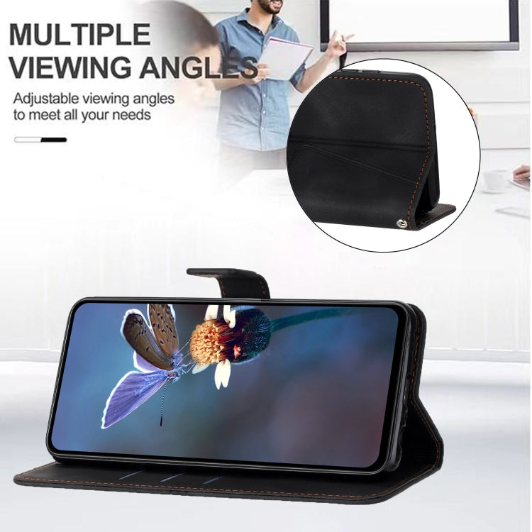 For Samsung Galaxy S24 FE 5G Triangle Solid Color Leather Phone Case