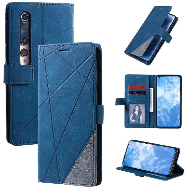 For Xiaomi Mi 10 5G / Mi 10 Pro 5G Skin Feel Splicing Horizontal Flip Leather Case with Holder & Card Slots & Wallet & Photo Frame