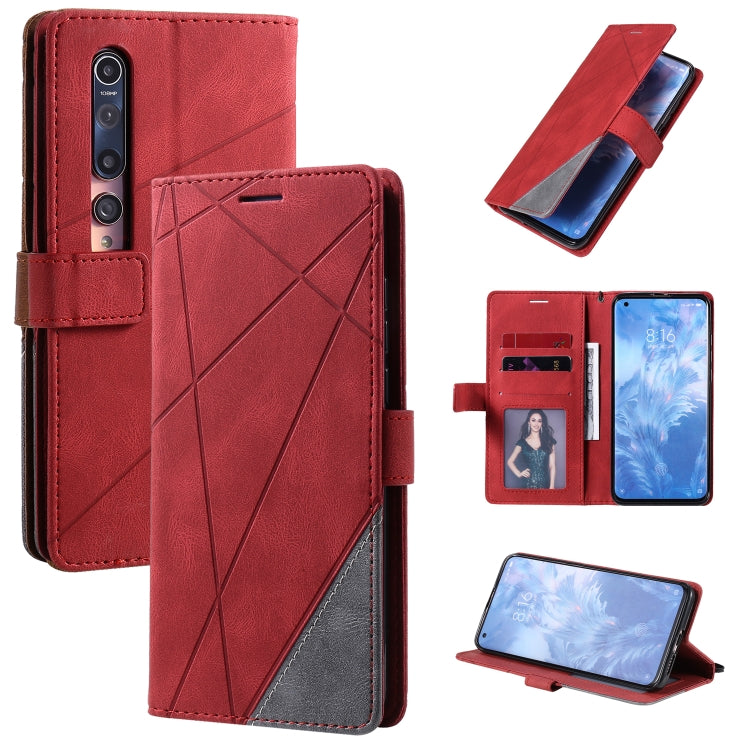 For Xiaomi Mi 10 5G / Mi 10 Pro 5G Skin Feel Splicing Horizontal Flip Leather Case with Holder & Card Slots & Wallet & Photo Frame