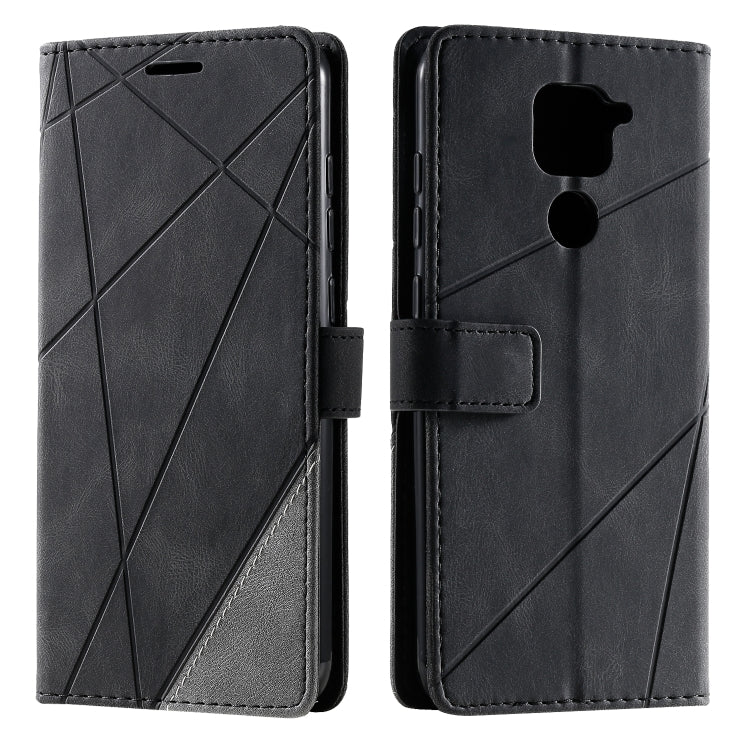 For Xiaomi Redmi Note 9 Skin Feel Splicing Horizontal Flip Leather Case with Holder & Card Slots & Wallet & Photo Frame