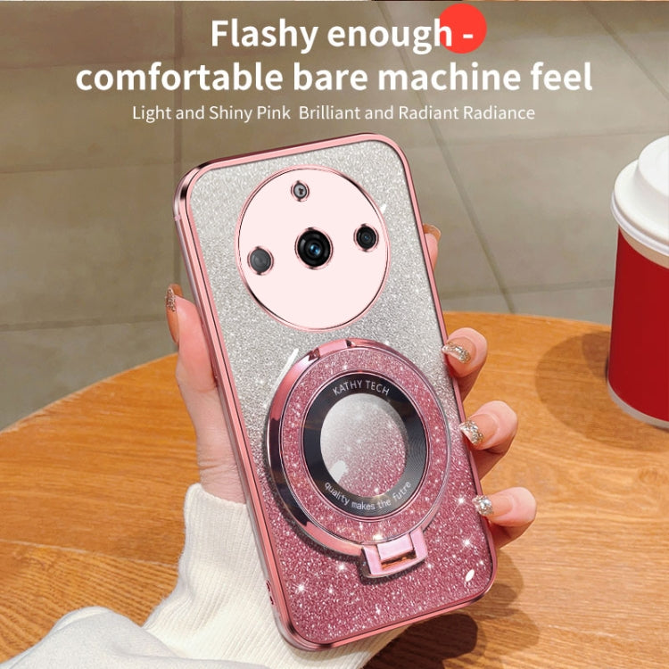 For Realme 11 Plated Gradient Glitter Round Holder TPU Phone Case