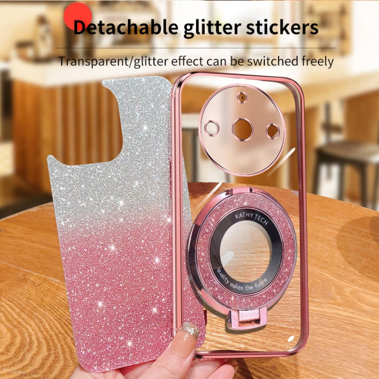 For Realme 11 Plated Gradient Glitter Round Holder TPU Phone Case