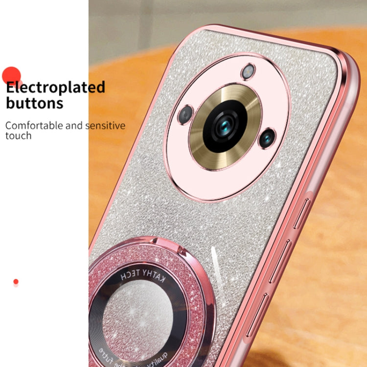 For Realme 11 Pro Plated Gradient Glitter Round Holder TPU Phone Case