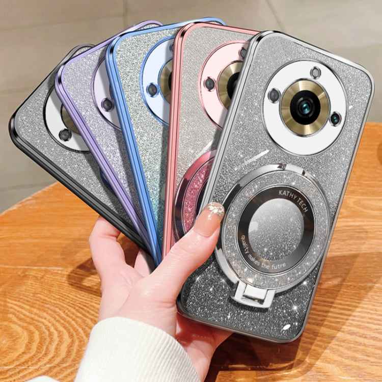 For Realme 11 Pro Plated Gradient Glitter Round Holder TPU Phone Case