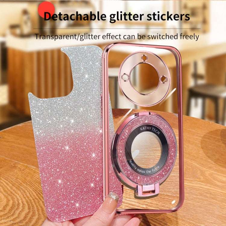For Realme 11 Pro Plated Gradient Glitter Round Holder TPU Phone Case