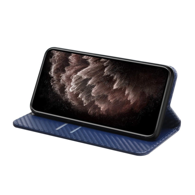 For Redmi 13 4G Carbon Fiber Texture Magnetic Flip Leather Phone Case