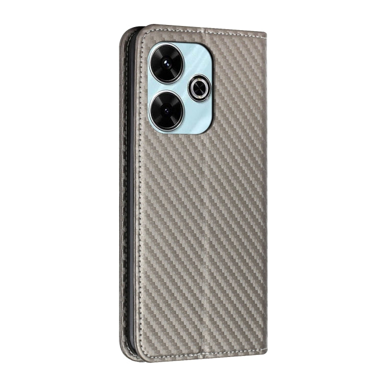 For Redmi 13 4G Carbon Fiber Texture Magnetic Flip Leather Phone Case